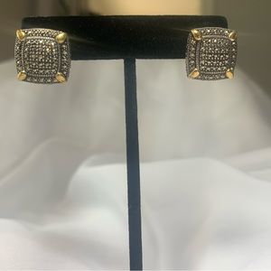 Silver and gold earrings